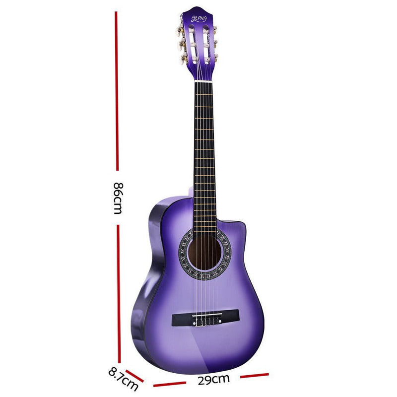 34 Inch Acoustic Guitar Wooden Body Steel String Beginner Kids Gift Purple - Audio & Video > Musical Instrument & Accessories - Rivercity House & Home Co. (ABN 18 642 972 209) - Affordable Modern Furniture Australia