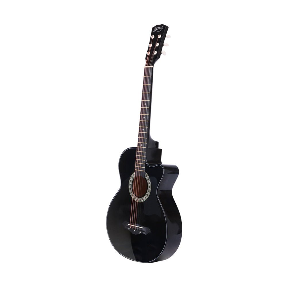 38 Inch Acoustic Guitar Wooden Body Steel String Full Size Cutaway Black - Audio & Video > Musical Instrument & Accessories - Rivercity House & Home Co. (ABN 18 642 972 209) - Affordable Modern Furniture Australia