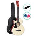 38 Inch Left Handed Acoustic Guitar Wooden Body Steel String Full Size