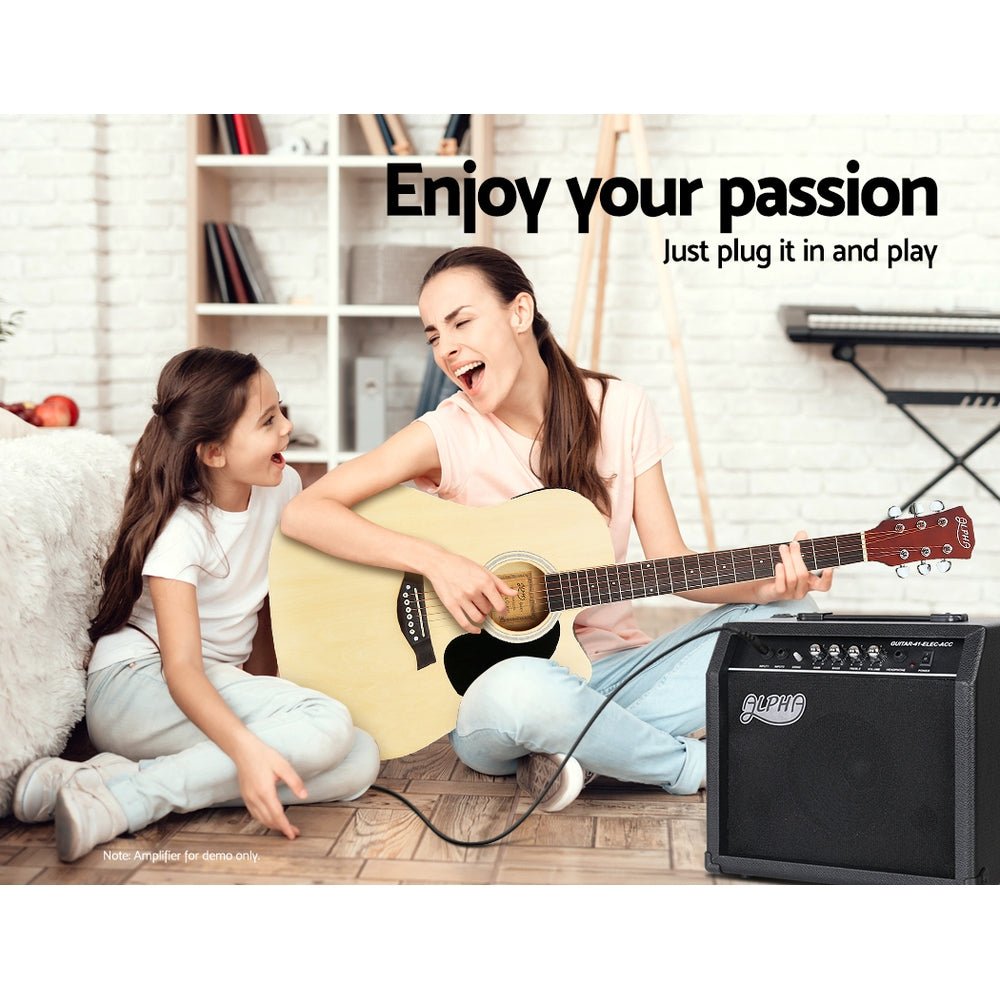 41 Inch Acoustic Guitar Equaliser Electric Output Jack Cutaway Wood - Audio & Video > Musical Instrument & Accessories - Rivercity House & Home Co. (ABN 18 642 972 209) - Affordable Modern Furniture Australia