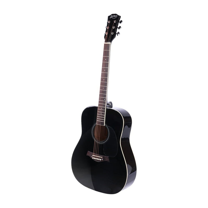 Alpha 41 Inch Acoustic Guitar Wooden Body Steel String Dreadnought Black - Audio & Video > Musical Instrument & Accessories - Rivercity House & Home Co. (ABN 18 642 972 209)