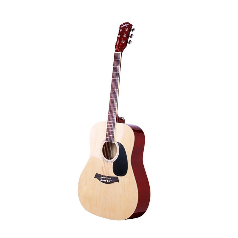 Alpha 41 Inch Acoustic Guitar Wooden Body Steel String Dreadnought Stand Wood - Audio & Video > Musical Instrument & Accessories - Rivercity House & Home Co. (ABN 18 642 972 209)