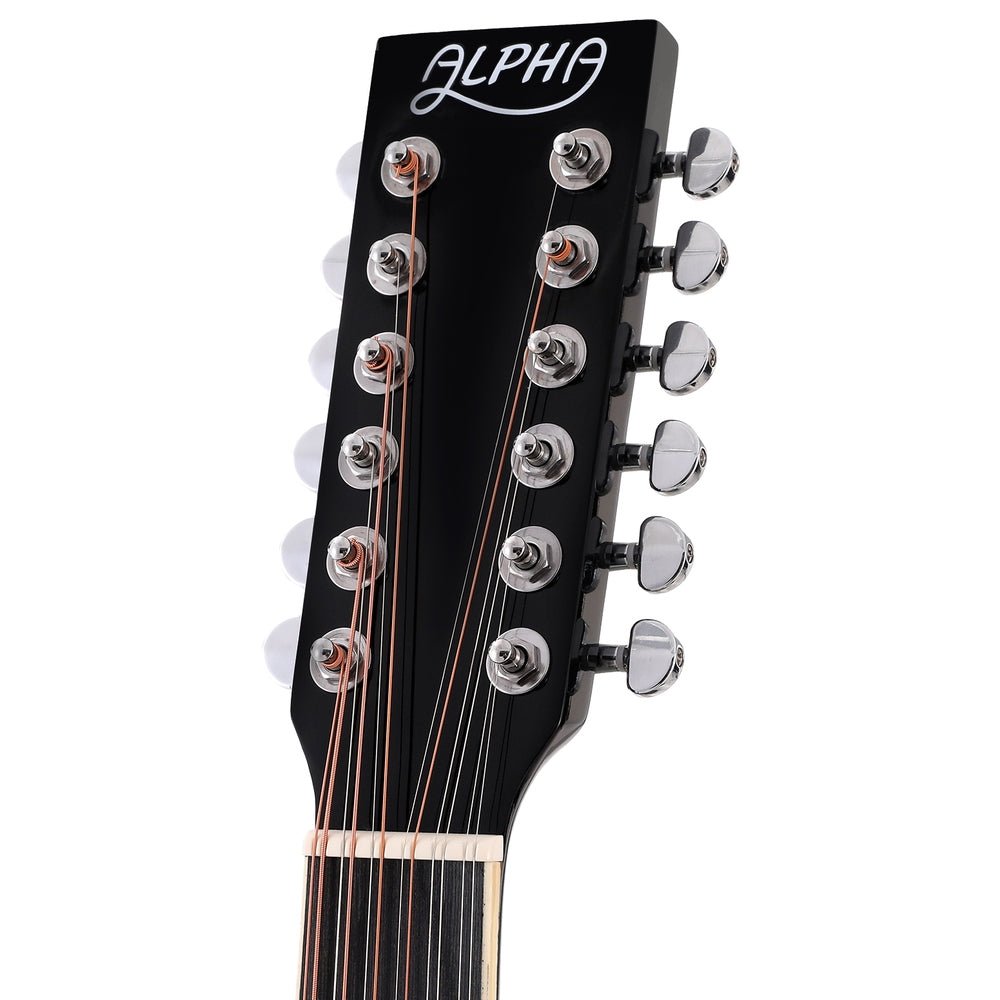 Alpha 42 Inch Acoustic Guitar 12 Strings w/ Equaliser Electric Output Jack Black - Audio & Video > Musical Instrument & Accessories - Rivercity House & Home Co. (ABN 18 642 972 209) - Affordable Modern Furniture Australia