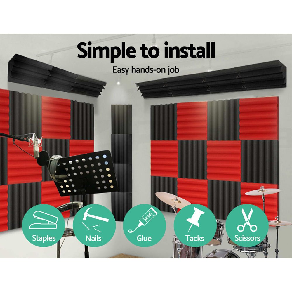 Acoustic Foam 40pcs Corner Bass Trap Sound Absorption Proofing Treatment - Audio & Video > Acoustic Foam - Rivercity House & Home Co. (ABN 18 642 972 209) - Affordable Modern Furniture Australia
