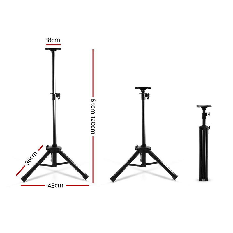 Alpha Speaker Stand 65-120cm Adjustable Height Surround Sound Studio Home 2pcs - Audio & Video > Musical Instrument & Accessories - Rivercity House & Home Co. (ABN 18 642 972 209)