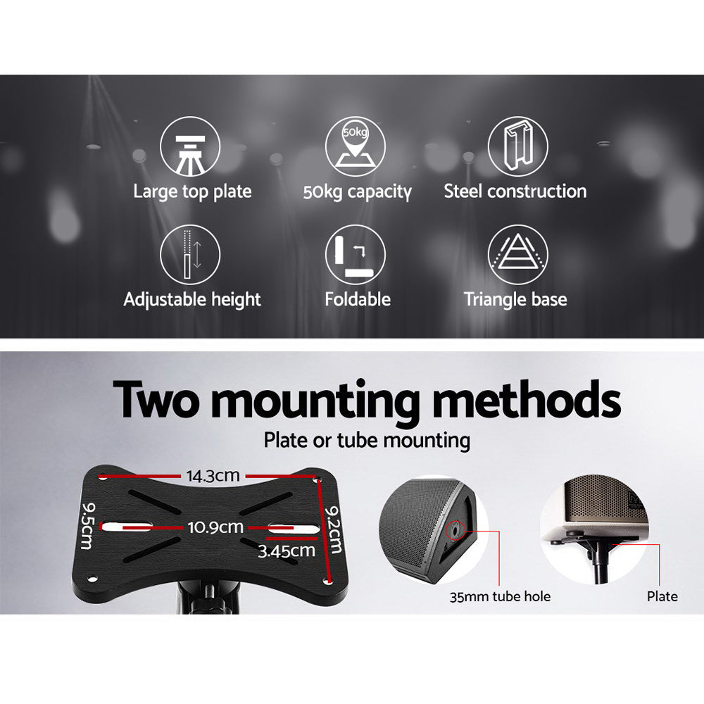 Speaker Stand 65-120cm Adjustable Height Surround Sound Studio Home 2pcs - Audio & Video > Musical Instrument & Accessories - Rivercity House & Home Co. (ABN 18 642 972 209) - Affordable Modern Furniture Australia