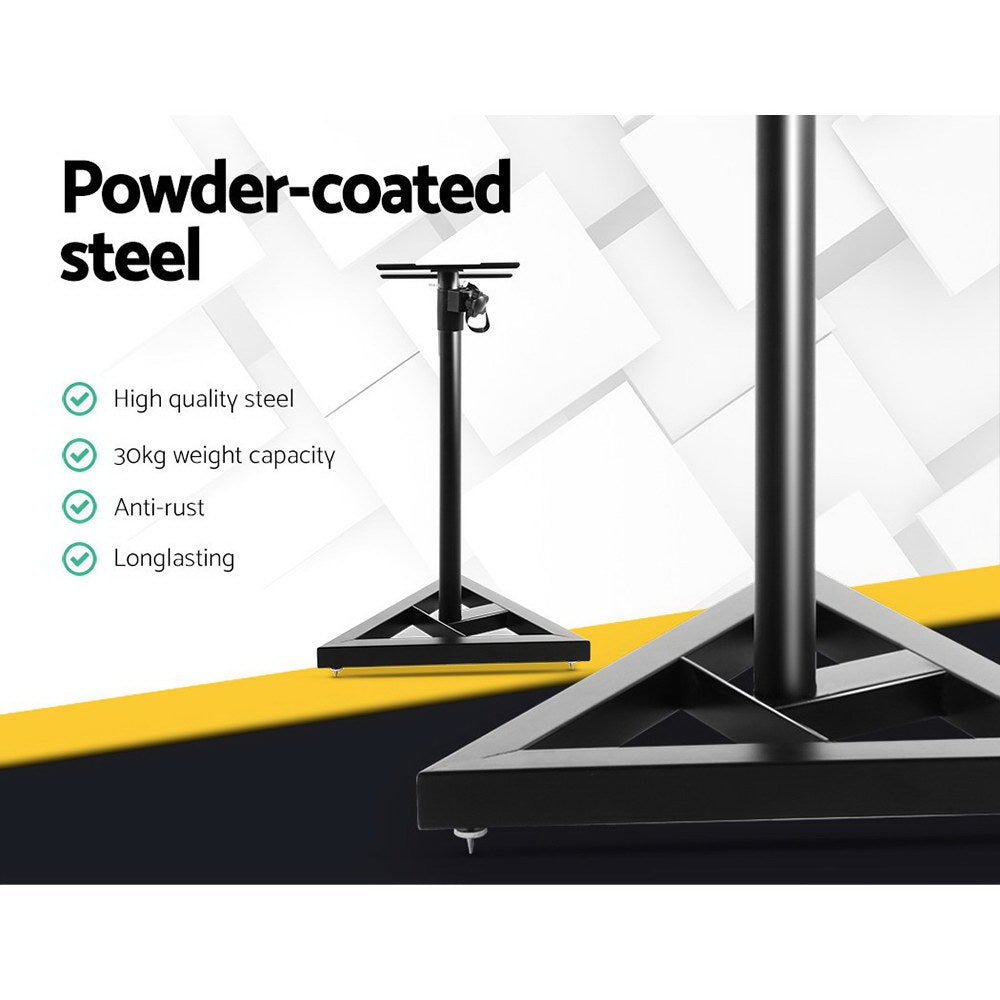 Alpha Speaker Stand 67-120cm Adjustable Height Surround Sound Studio Home 2pcs - Audio & Video > Musical Instrument & Accessories - Rivercity House & Home Co. (ABN 18 642 972 209) - Affordable Modern Furniture Australia