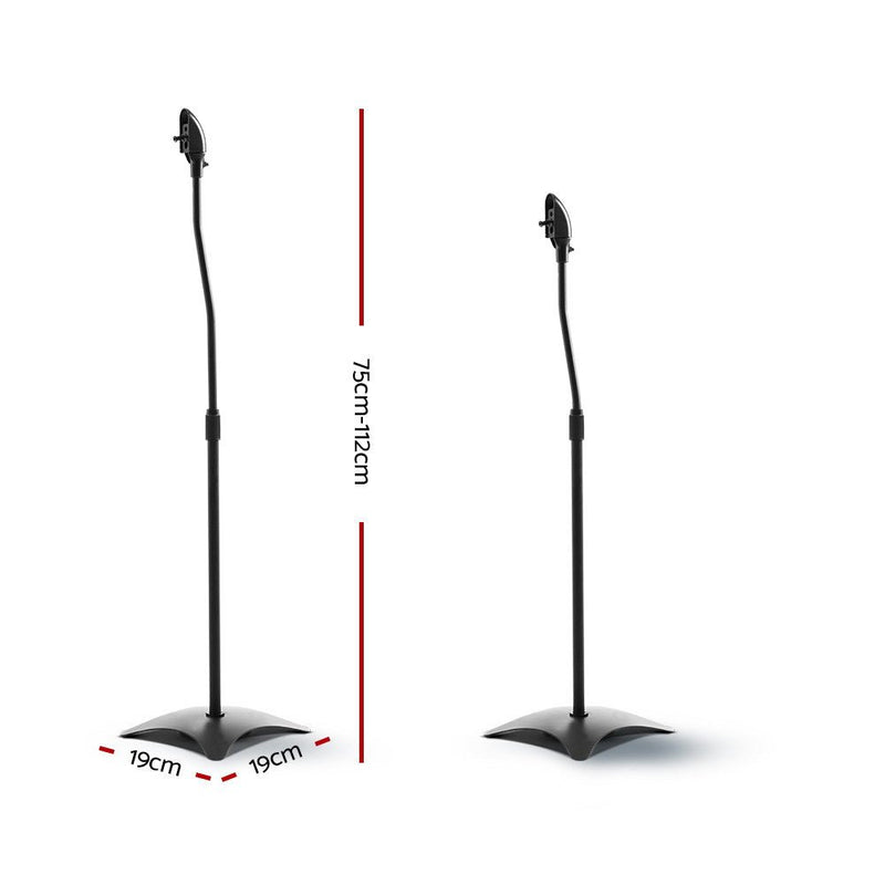 Alpha Speaker Stand 75-112cm Adjustable Height Surround Sound Studio Home 2pcs - Audio & Video > Musical Instrument & Accessories - Rivercity House & Home Co. (ABN 18 642 972 209)
