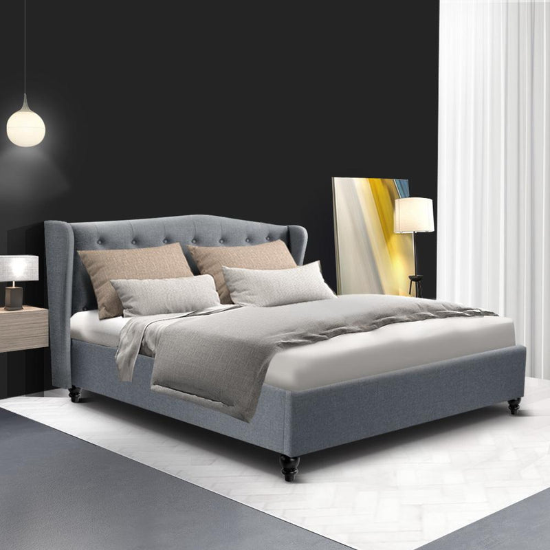 Altona Double Bed Frame Grey - Rivercity House & Home Co. (ABN 18 642 972 209) - Affordable Modern Furniture Australia