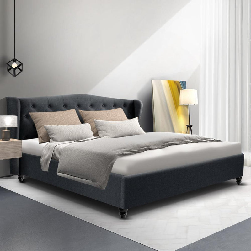 Altona King Bed Frame Charcoal - Rivercity House & Home Co. (ABN 18 642 972 209) - Affordable Modern Furniture Australia