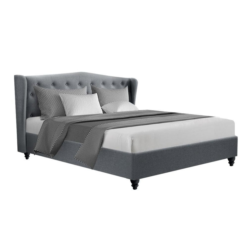 Altona King Bed Frame Grey - Rivercity House & Home Co. (ABN 18 642 972 209) - Affordable Modern Furniture Australia
