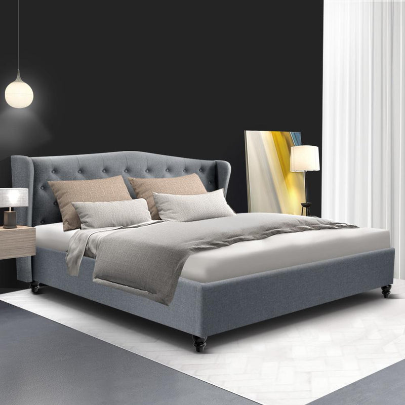 Altona King Bed Frame Grey - Rivercity House & Home Co. (ABN 18 642 972 209) - Affordable Modern Furniture Australia
