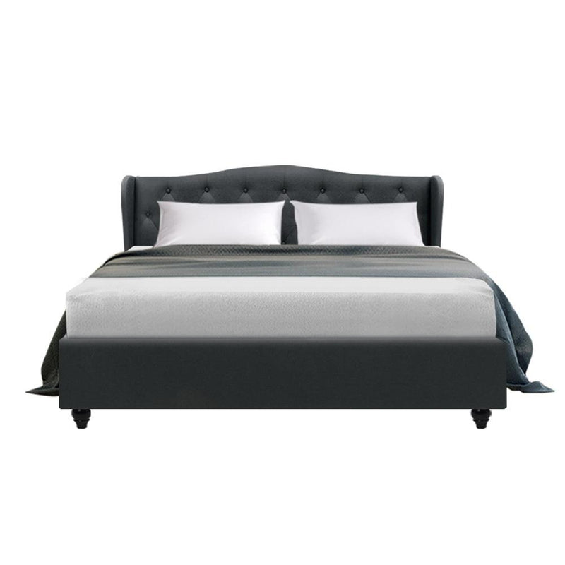 Altona Queen Bed Frame Charcoal - Rivercity House & Home Co. (ABN 18 642 972 209) - Affordable Modern Furniture Australia