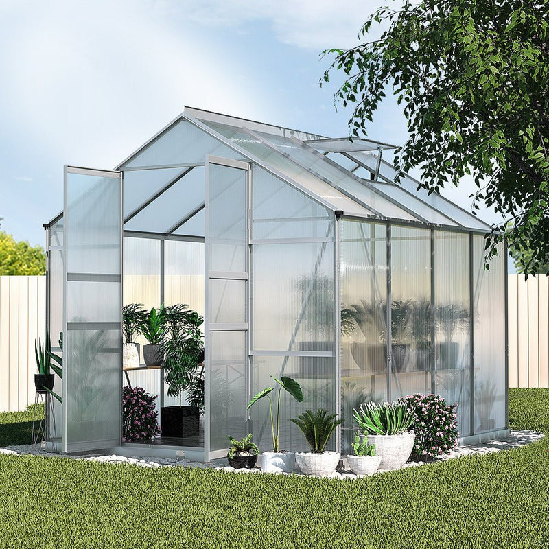 Aluminium Greenhouse Green House Polycarbonate Garden Shed 2.4x2.5M - Home & Garden > Green Houses - Rivercity House & Home Co. (ABN 18 642 972 209) - Affordable Modern Furniture Australia