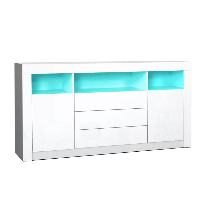 Ambient 2 Door / 3 Drawer Buffet Sideboard Unit with LED Lighting - Furniture - Rivercity House & Home Co. (ABN 18 642 972 209) - Affordable Modern Furniture Australia