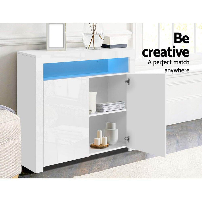 Ambient 2 Door Buffet Sideboard Unit with LED Lighting - Furniture - Rivercity House & Home Co. (ABN 18 642 972 209) - Affordable Modern Furniture Australia
