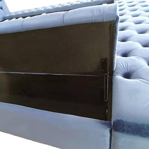 Anna Fabric King Bed Frame Blue - Furniture > Bedroom - Rivercity House & Home Co. (ABN 18 642 972 209) - Affordable Modern Furniture Australia