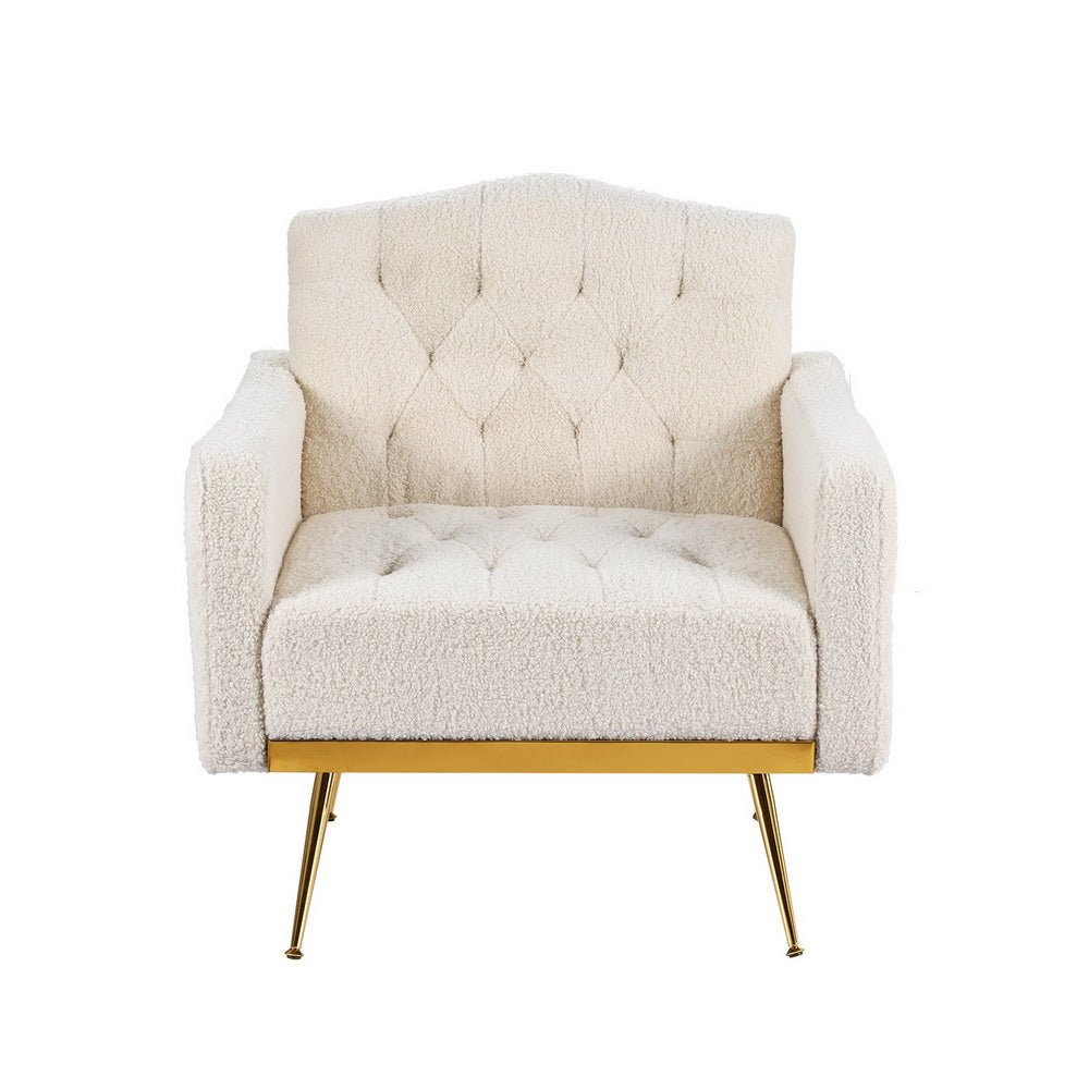 Armchair Boucle Beige Nicole - Furniture > Bar Stools & Chairs - Rivercity House & Home Co. (ABN 18 642 972 209) - Affordable Modern Furniture Australia