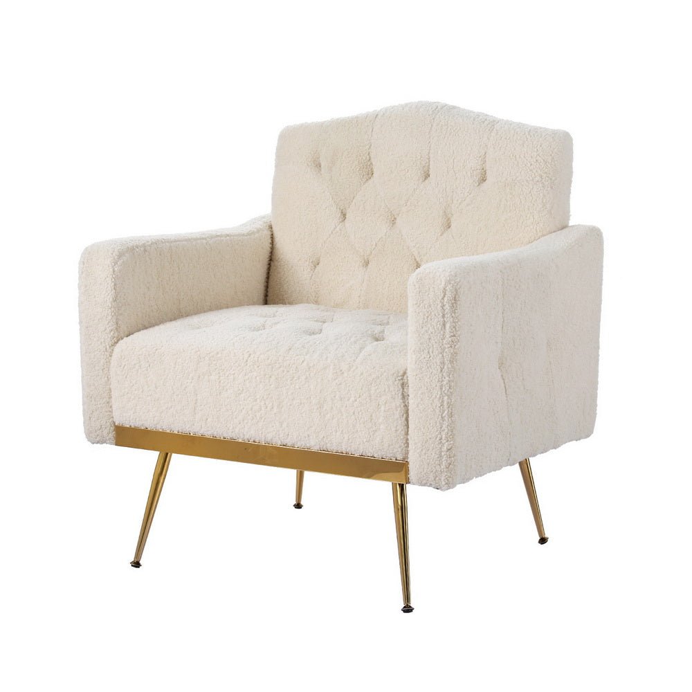 Armchair Boucle Beige Nicole - Furniture > Bar Stools & Chairs - Rivercity House & Home Co. (ABN 18 642 972 209) - Affordable Modern Furniture Australia