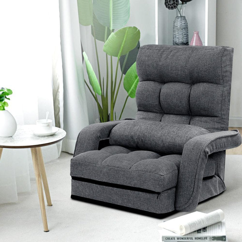 Armchair Floor Recliner Grey - Furniture > Living Room - Rivercity House & Home Co. (ABN 18 642 972 209) - Affordable Modern Furniture Australia