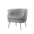 Armchair Lounge Accent Chair Velvet Grey