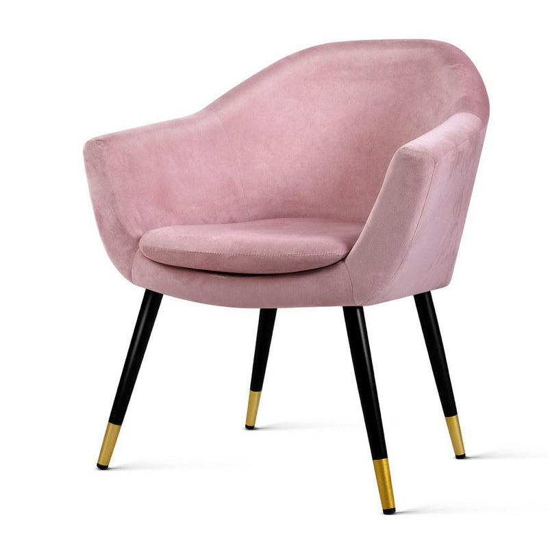 Armchair Lounge Chair Accent Armchairs Retro Single Sofa Velvet Pink Seat - Rivercity House & Home Co. (ABN 18 642 972 209) - Affordable Modern Furniture Australia