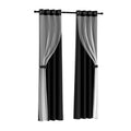 2X 13Set of 2213cm Blockout Sheer Curtains Black