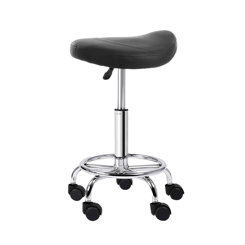 2X Saddle Salon Stool Swivel Barber Hair Dress Chair Hydraulic Lift Black - Furniture > Bar Stools & Chairs - Rivercity House & Home Co. (ABN 18 642 972 209) - Affordable Modern Furniture Australia
