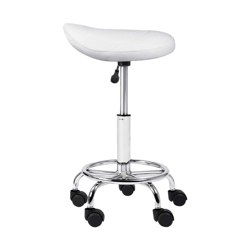 2X Saddle Salon Stool Swivel Barber Hair Dress Chair Hydraulic Lift White - Furniture > Bar Stools & Chairs - Rivercity House & Home Co. (ABN 18 642 972 209) - Affordable Modern Furniture Australia