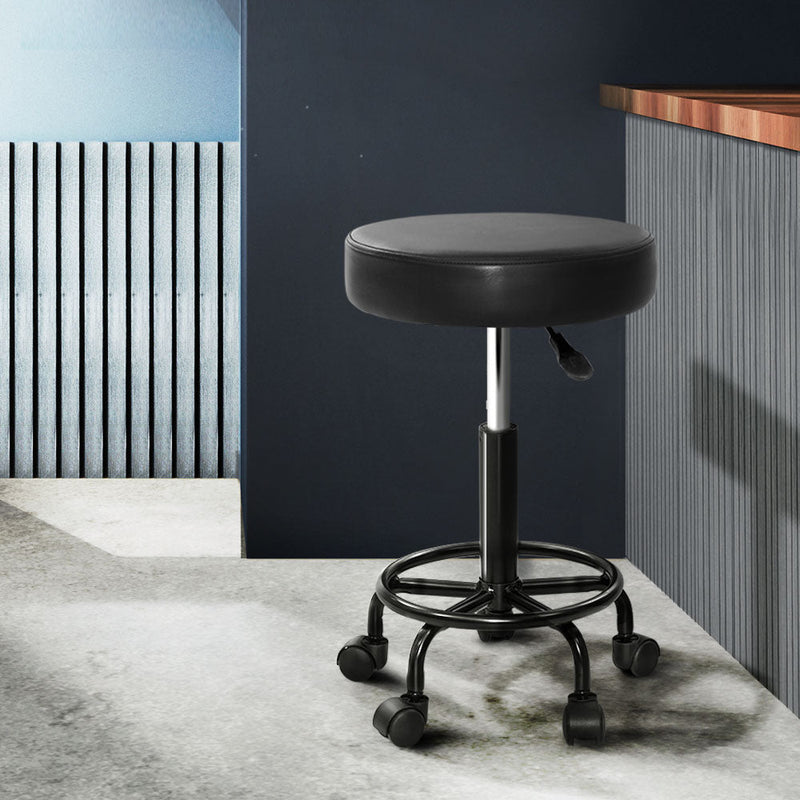 2X Salon Stool Swivel Round Barber Hair Bar Stools Hydraulic Lift Black - Furniture > Bar Stools & Chairs - Rivercity House & Home Co. (ABN 18 642 972 209) - Affordable Modern Furniture Australia
