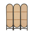 3 Panel Room Divider Screen 151x180cm Rattan Brown