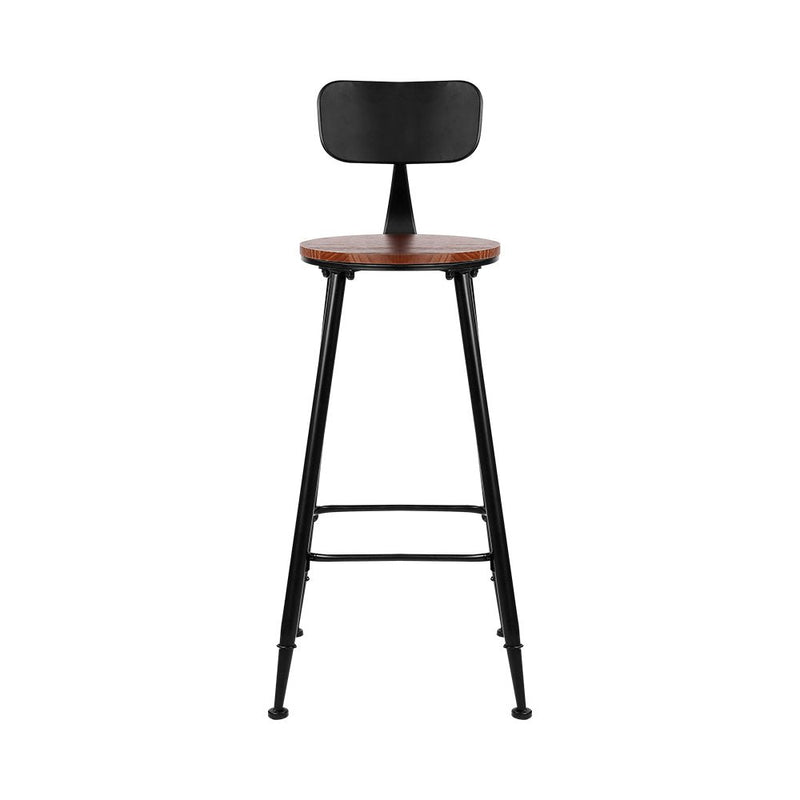 Set of 4 Alex Bar Stools Pinewood Metal - Black and Wood - Furniture > Bar Stools & Chairs - Rivercity House & Home Co. (ABN 18 642 972 209) - Affordable Modern Furniture Australia