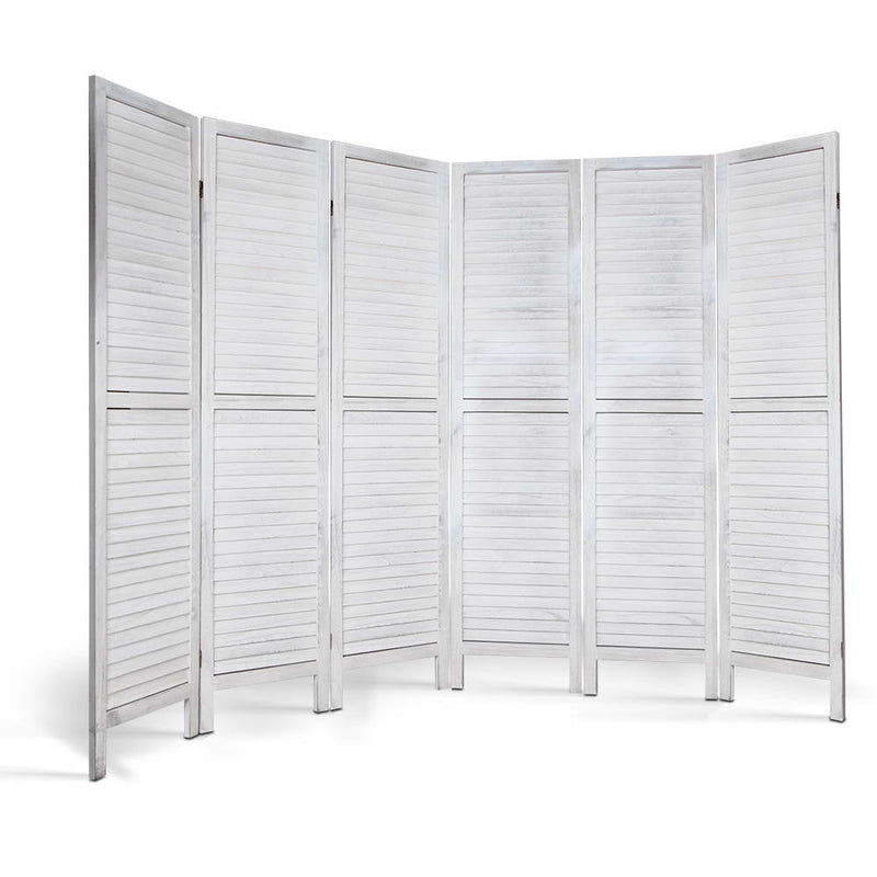 Artiss 6 Panel Room Divider Screen Privacy Wood Foldable Stand Timber White - Furniture > Living Room - Rivercity House & Home Co. (ABN 18 642 972 209)