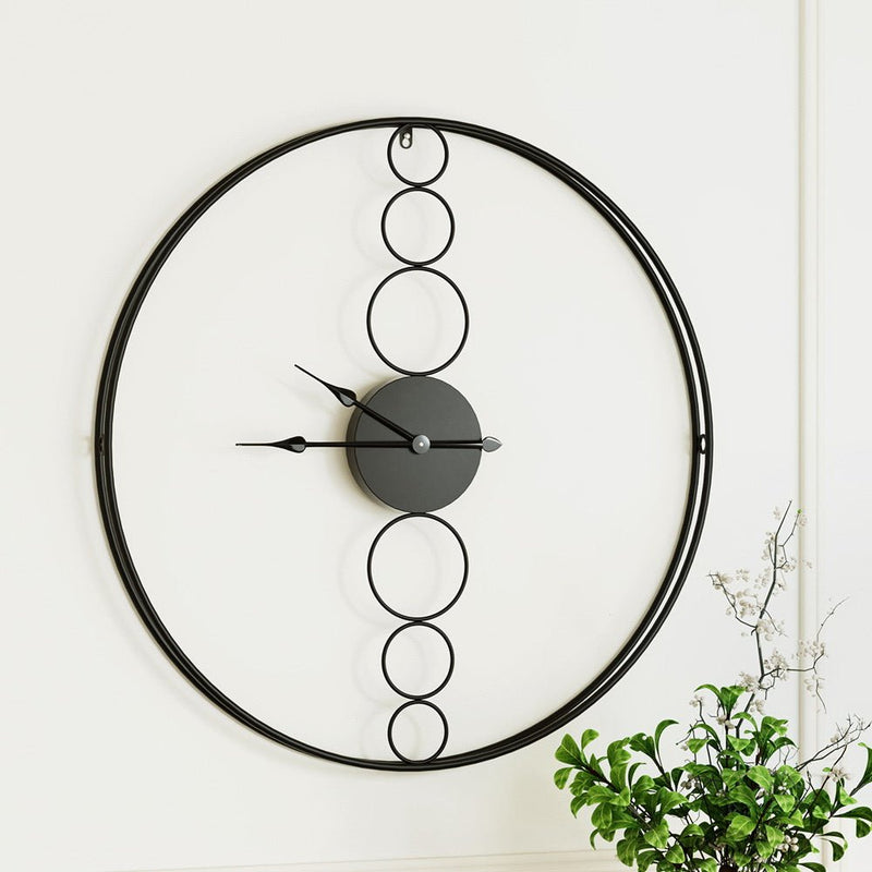 Artiss 75cm Wall Clock Large No Numeral Round Black - Home & Garden > Decor - Rivercity House & Home Co. (ABN 18 642 972 209)