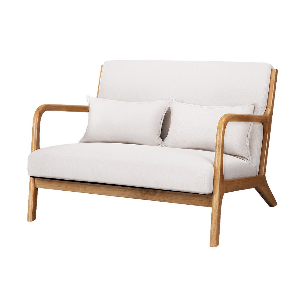 Armchair Lounge Loveseat Chair - Beige - Furniture > Bar Stools & Chairs - Rivercity House & Home Co. (ABN 18 642 972 209) - Affordable Modern Furniture Australia