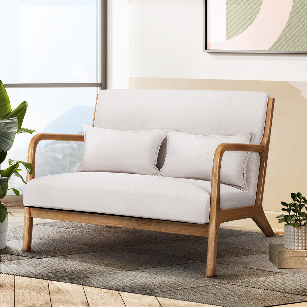 Armchair Lounge Loveseat Chair - Beige - Furniture > Bar Stools & Chairs - Rivercity House & Home Co. (ABN 18 642 972 209) - Affordable Modern Furniture Australia
