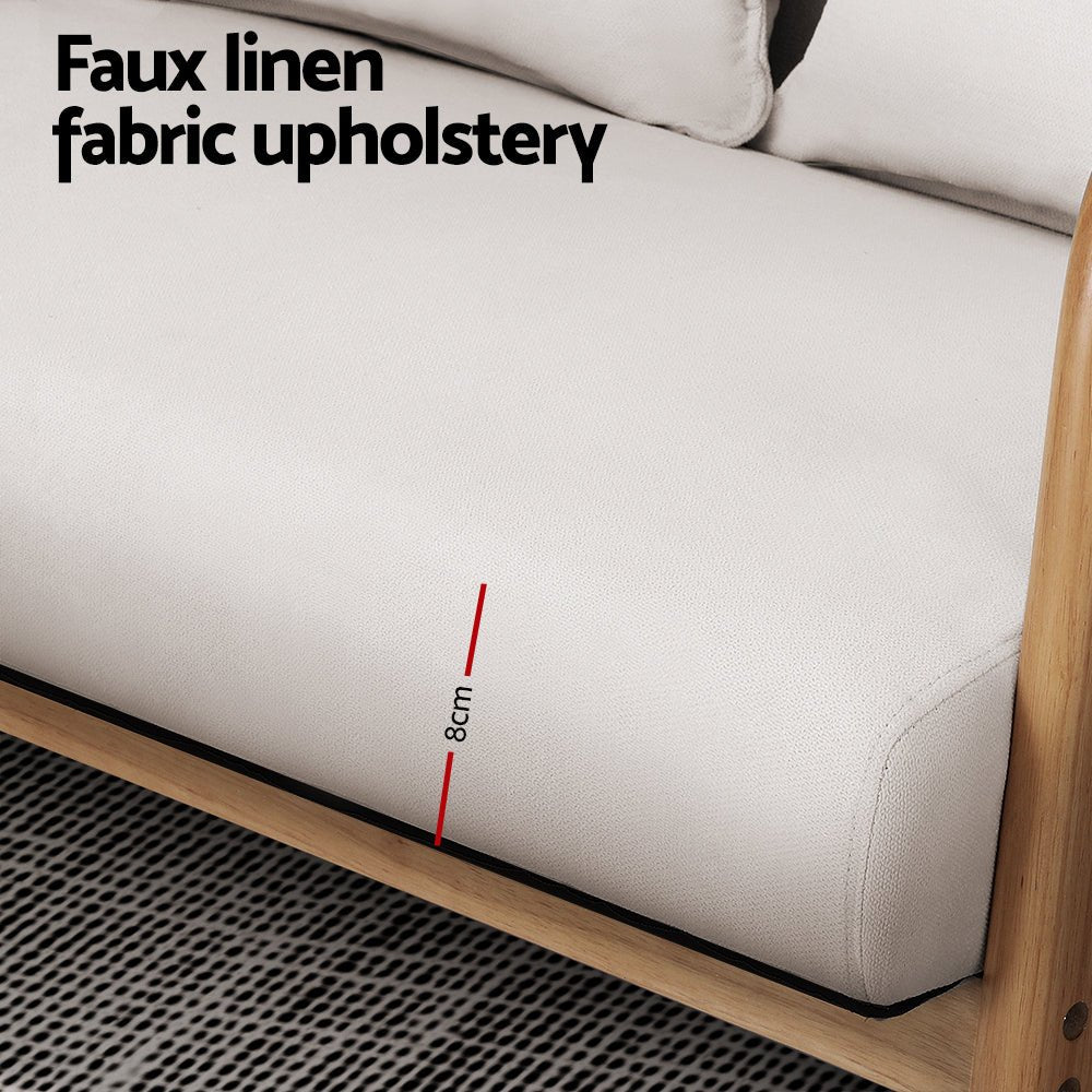 Armchair Lounge Loveseat Chair - Beige - Furniture > Bar Stools & Chairs - Rivercity House & Home Co. (ABN 18 642 972 209) - Affordable Modern Furniture Australia