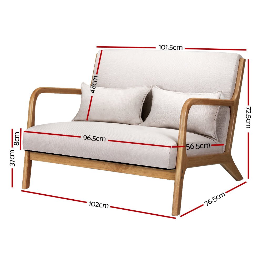 Armchair Lounge Loveseat Chair - Beige - Furniture > Bar Stools & Chairs - Rivercity House & Home Co. (ABN 18 642 972 209) - Affordable Modern Furniture Australia