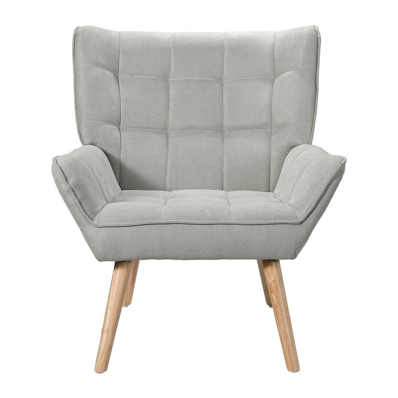 Modern Scandinavian Style Armchair Grey Linen - Furniture > Bar Stools & Chairs - Rivercity House & Home Co. (ABN 18 642 972 209) - Affordable Modern Furniture Australia