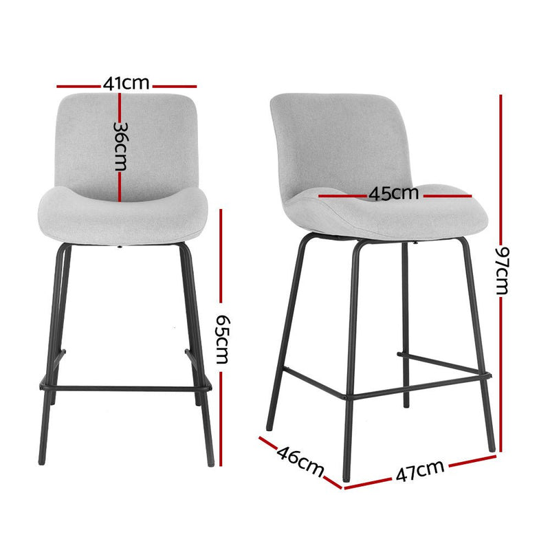 Set of 2 Contemporary Baxter Bar Stools Grey - Furniture > Bar Stools & Chairs - Rivercity House & Home Co. (ABN 18 642 972 209) - Affordable Modern Furniture Australia