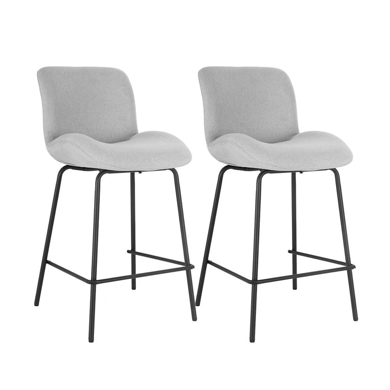 Set of 2 Contemporary Baxter Bar Stools Grey - Furniture > Bar Stools & Chairs - Rivercity House & Home Co. (ABN 18 642 972 209) - Affordable Modern Furniture Australia