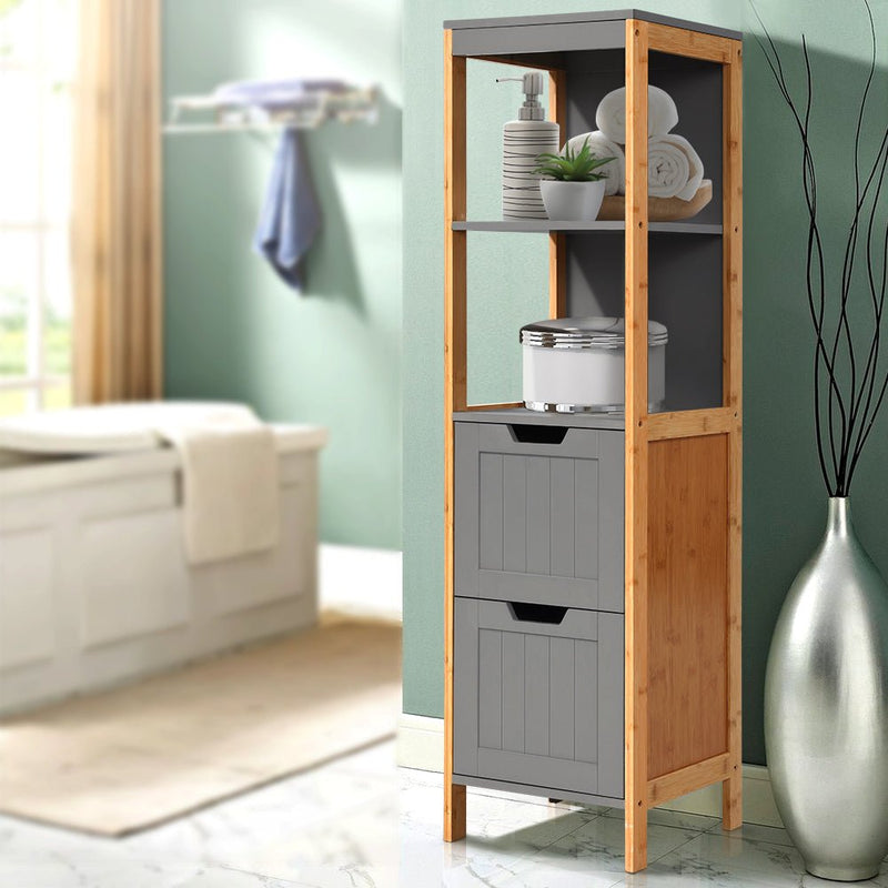 Artiss Bathroom Cabinet 115cm Bamboo Shelf - Furniture > Bathroom - Rivercity House & Home Co. (ABN 18 642 972 209) - Affordable Modern Furniture Australia