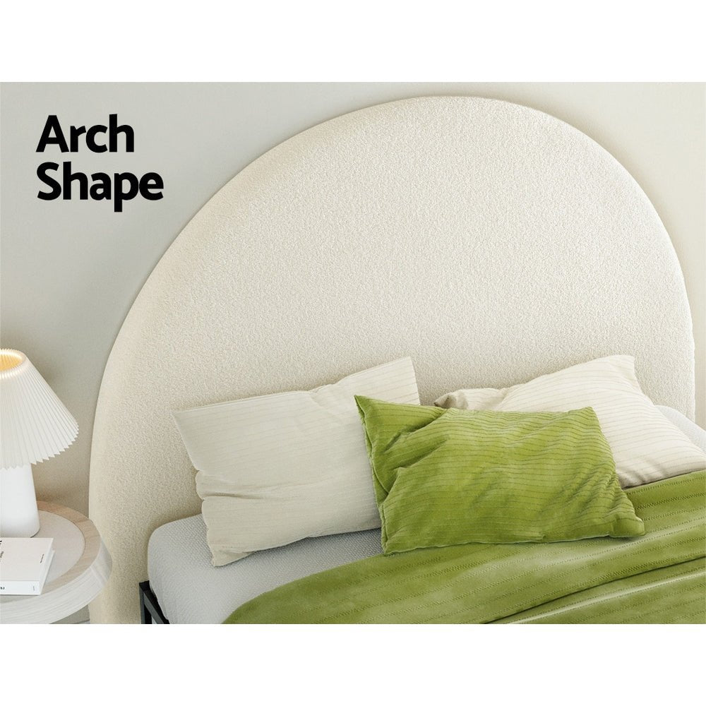 Double Size | Grei Boucle Bed Head Headboard White - Furniture > Bedroom - Rivercity House & Home Co. (ABN 18 642 972 209) - Affordable Modern Furniture Australia