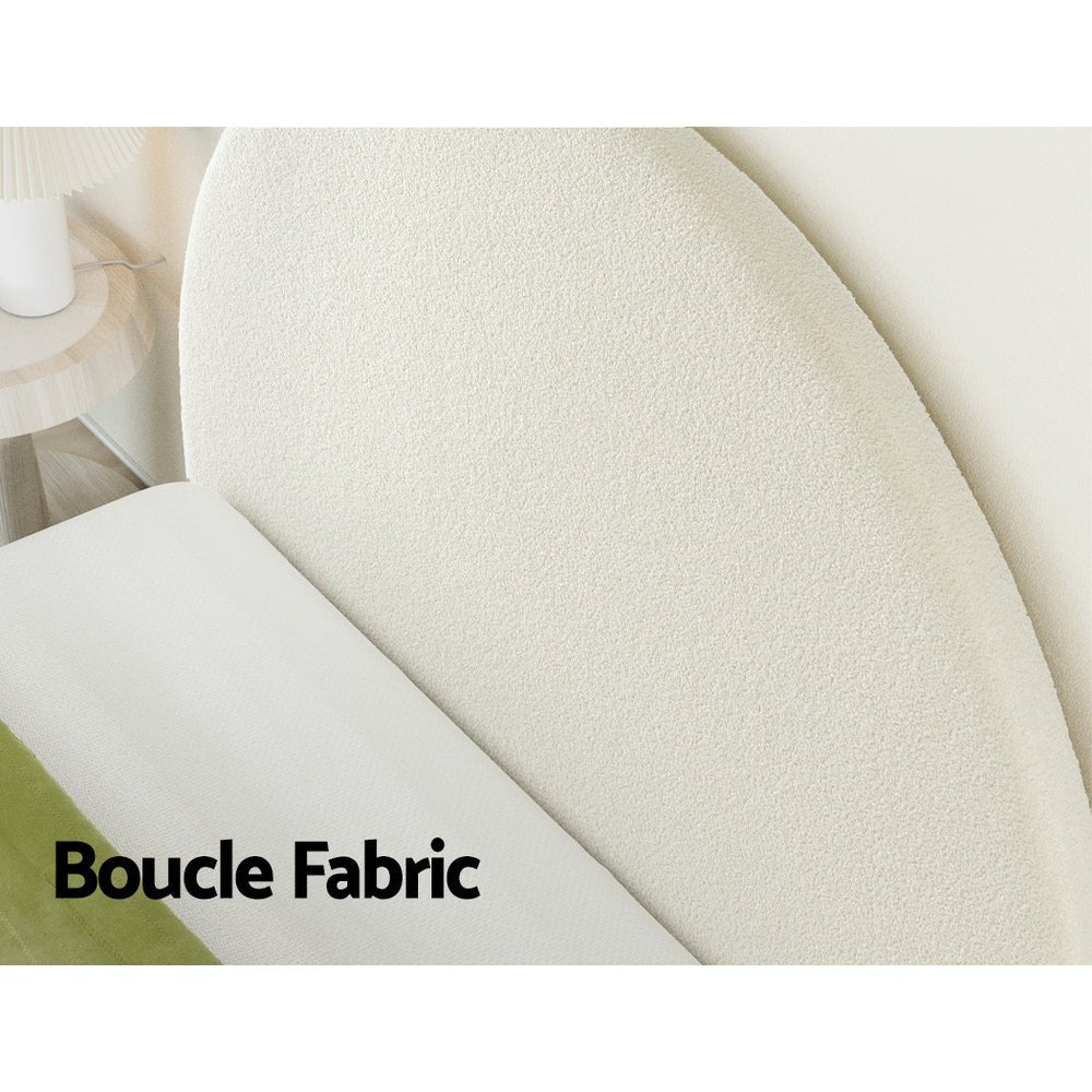 Double Size | Grei Boucle Bed Head Headboard White - Furniture > Bedroom - Rivercity House & Home Co. (ABN 18 642 972 209) - Affordable Modern Furniture Australia