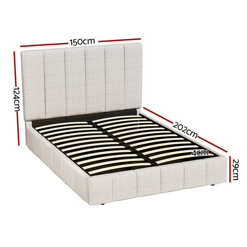 Artiss Bed Frame Double Size Beige TETTE - Furniture > Bedroom - Rivercity House & Home Co. (ABN 18 642 972 209) - Affordable Modern Furniture Australia