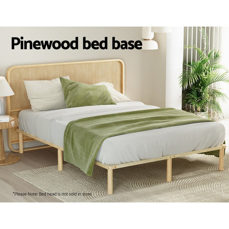 Artiss Bed Frame Double Size Wooden Base Mattress Platform Timber Pine AMBA - Furniture > Bedroom - Rivercity House & Home Co. (ABN 18 642 972 209)