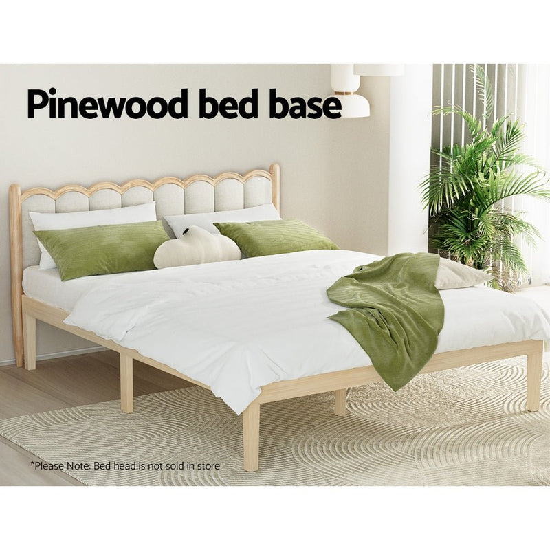 Artiss Bed Frame Double Size Wooden Base Mattress Platform Timber Pine BRUNO - Furniture > Bedroom - Rivercity House & Home Co. (ABN 18 642 972 209)