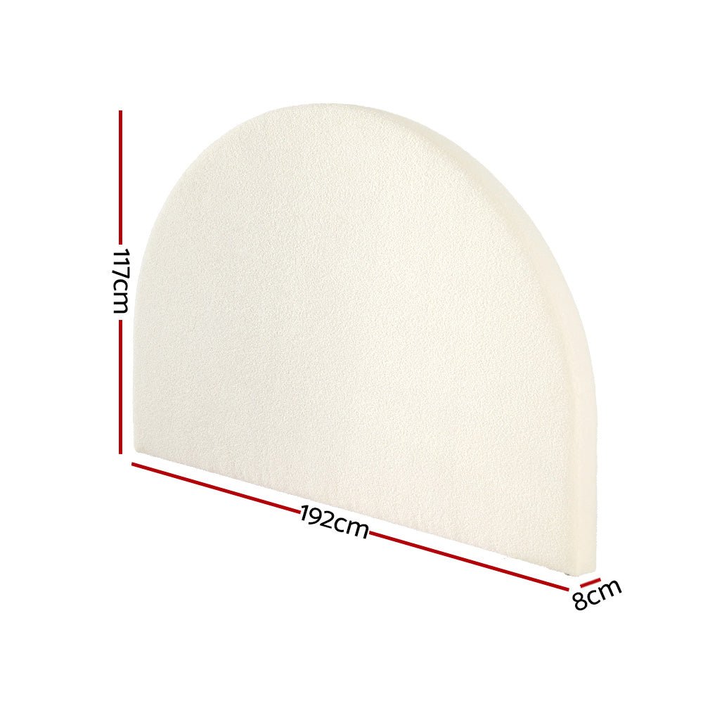 King Size | Grei Boucle Bed Head Headboard White - Furniture > Bedroom - Rivercity House & Home Co. (ABN 18 642 972 209) - Affordable Modern Furniture Australia
