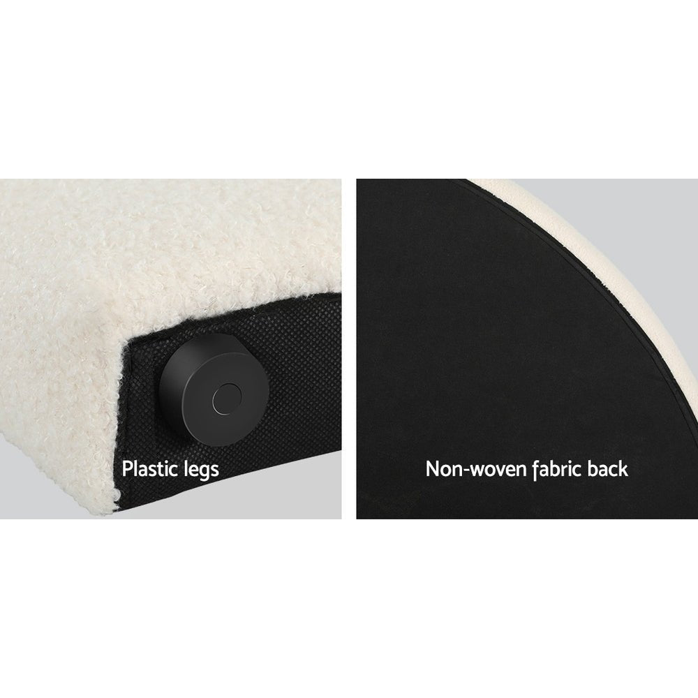 King Size | Grei Boucle Bed Head Headboard White - Furniture > Bedroom - Rivercity House & Home Co. (ABN 18 642 972 209) - Affordable Modern Furniture Australia