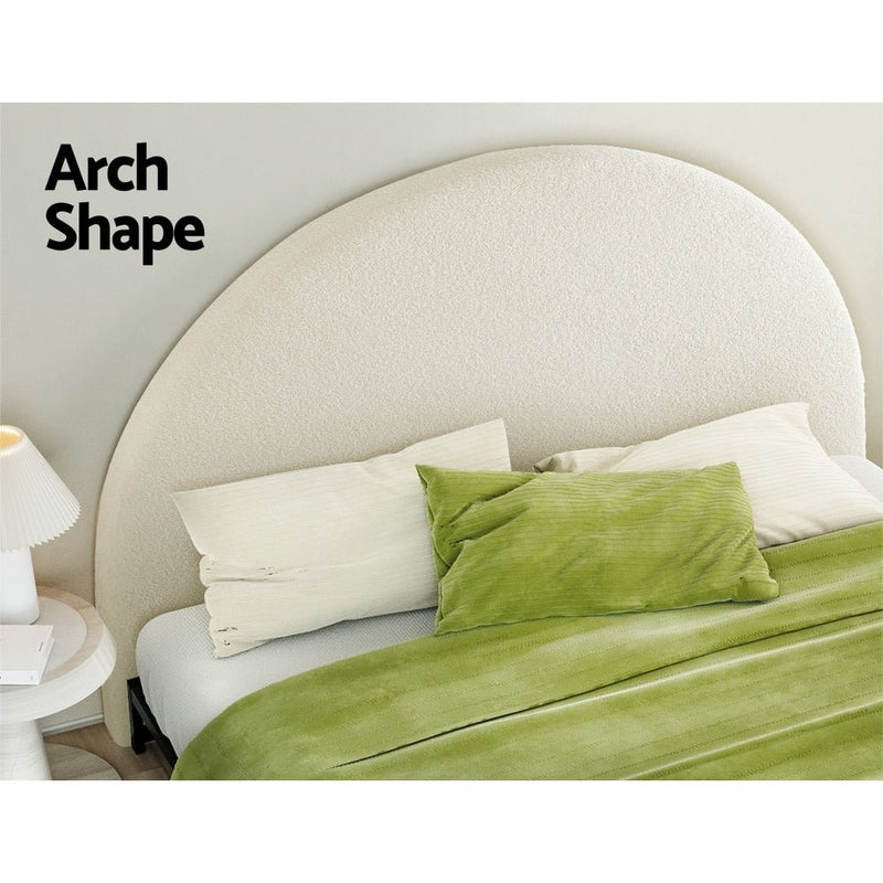 King Size | Grei Boucle Bed Head Headboard White - Furniture > Bedroom - Rivercity House & Home Co. (ABN 18 642 972 209) - Affordable Modern Furniture Australia